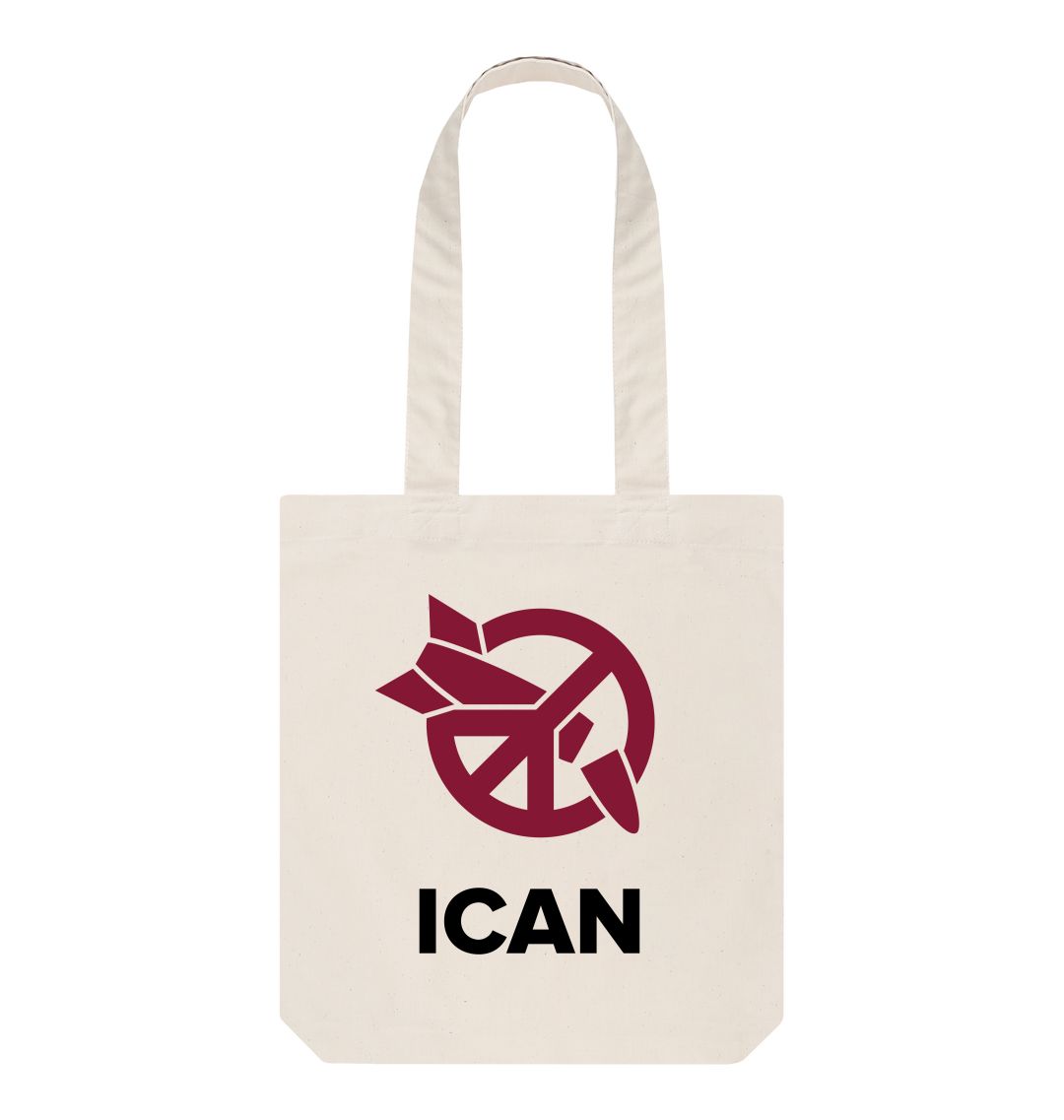 Natural ICAN logo tote
