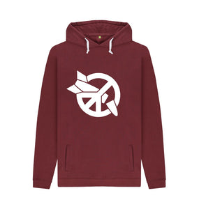 Red Wine ICAN Hoodie - white logo