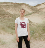 Load image into Gallery viewer, ICAN white women's scoop neck tee