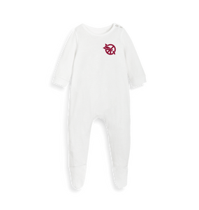 White Printed baby grow Front