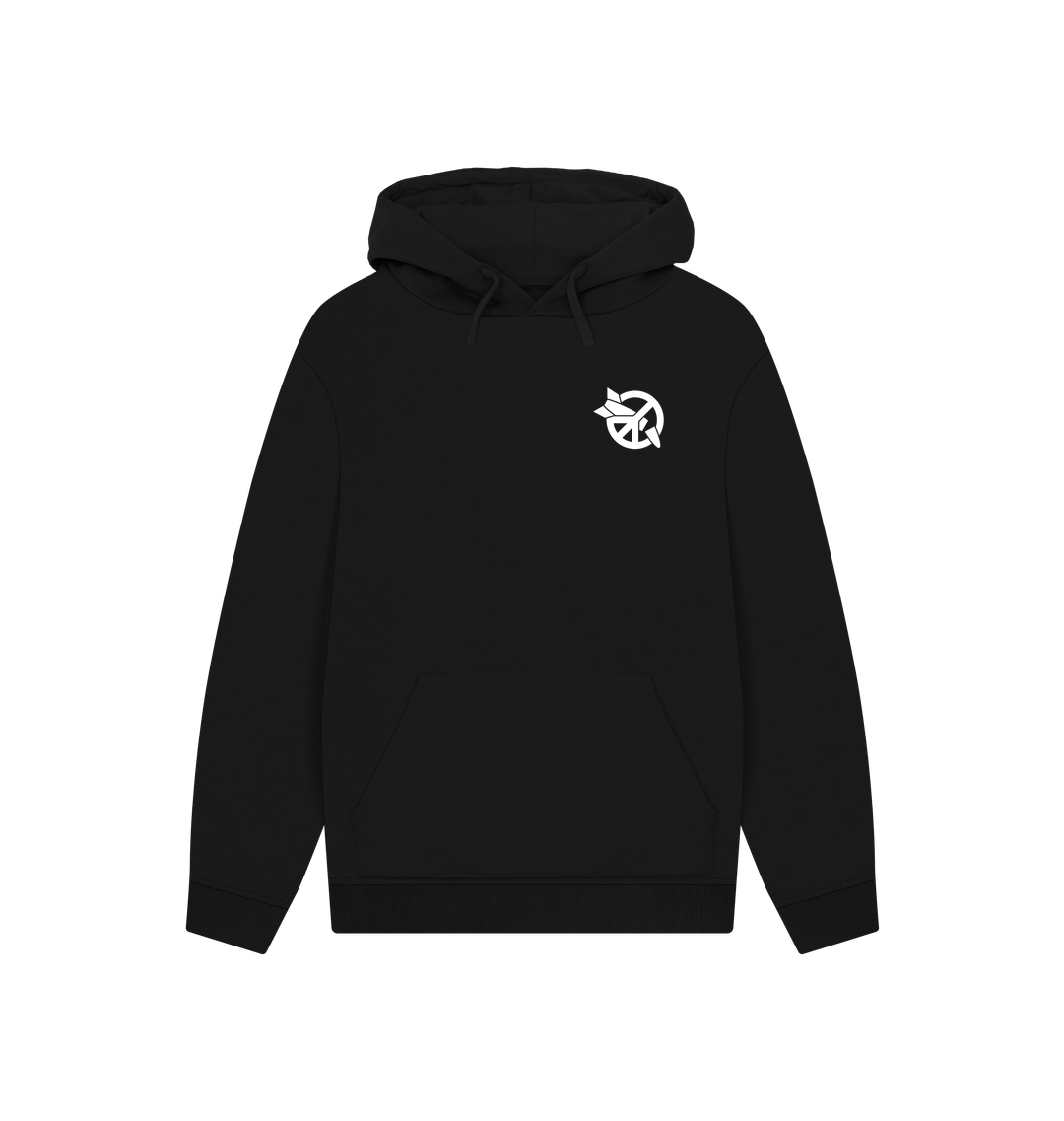 Black Printed Hoody Front