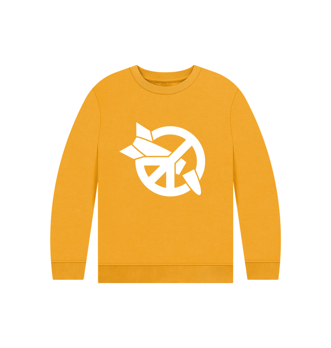 Mustard Printed Kids Jumper Front