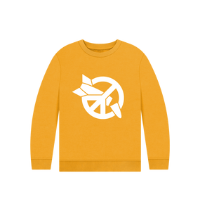 Mustard Printed Kids Jumper Front