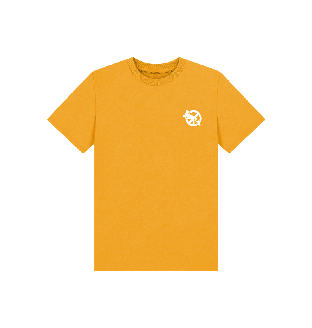Mustard Printed Kids T-Shirt Front