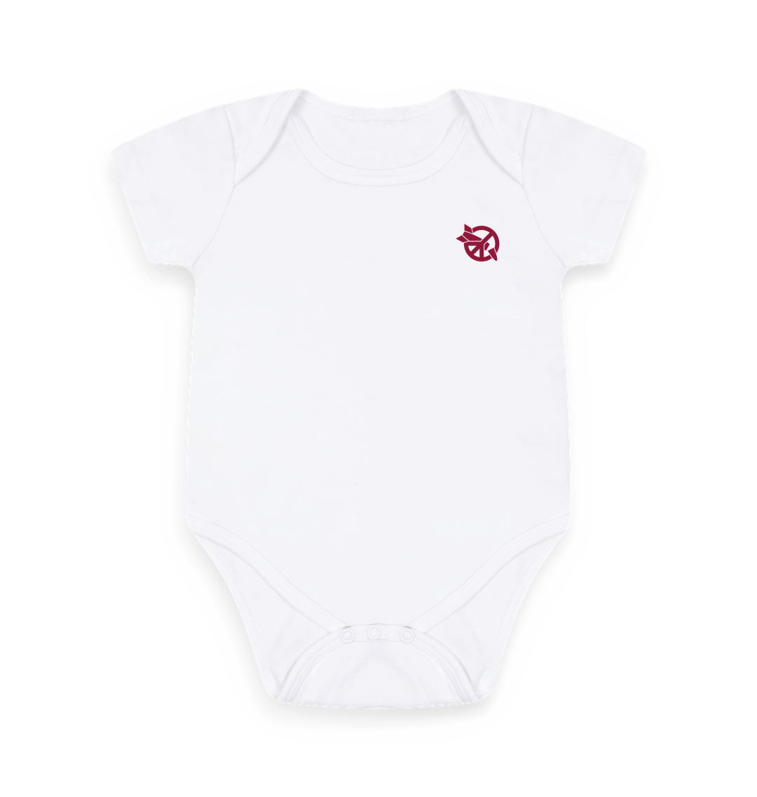 White Printed baby grow Front