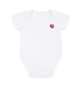 White Printed baby grow Front