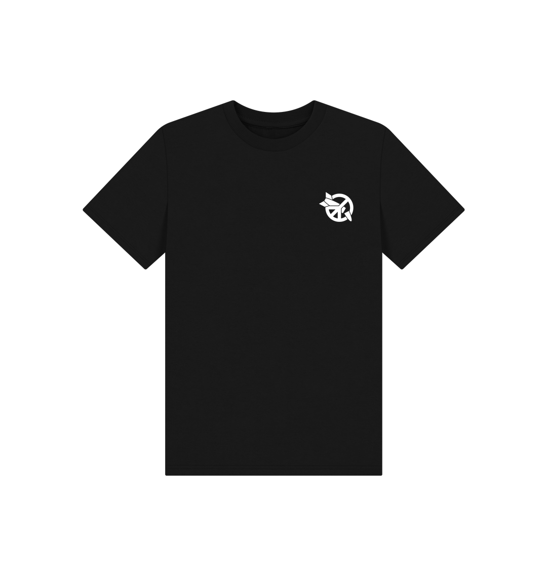 Black Printed Kids T-Shirt Front