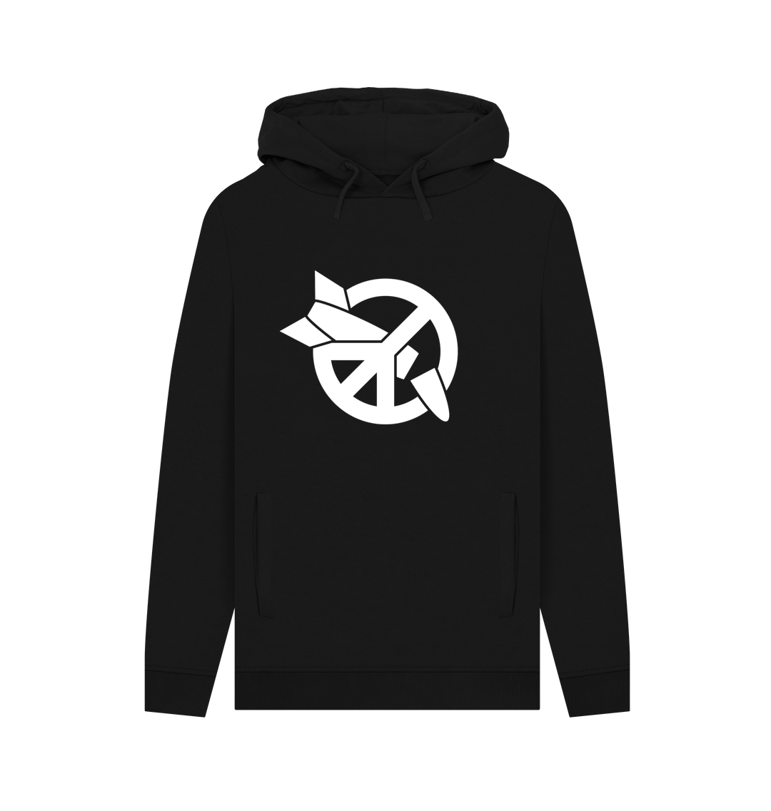 Black Printed Hoody Front