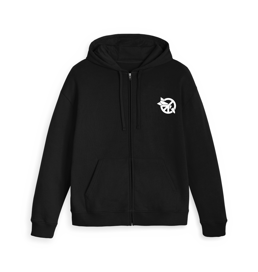 Black Zip hoody Front